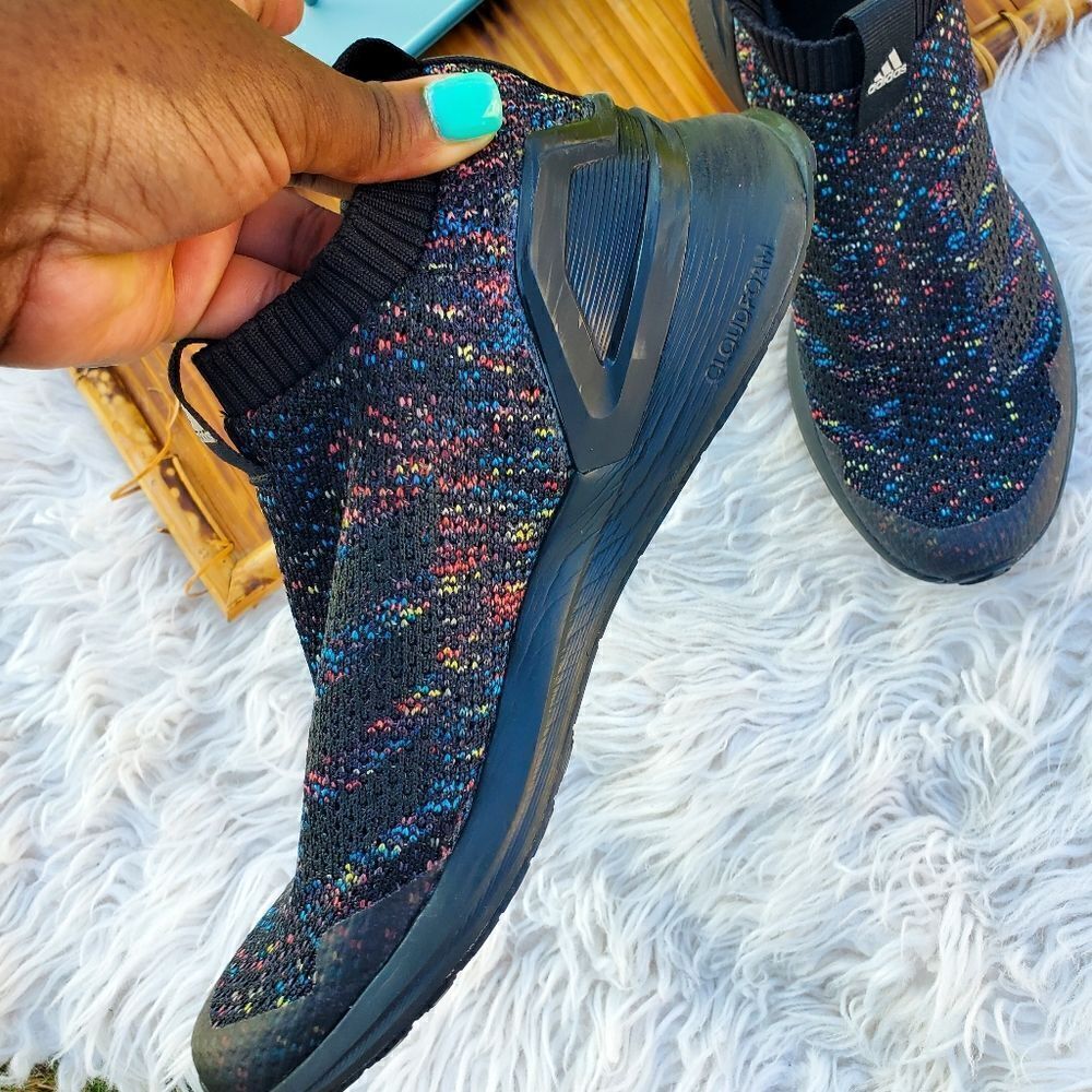 Adidas | Rapidarun Unisex  Black Slip-on with Multicolored Speckles - Picture 8 of 12